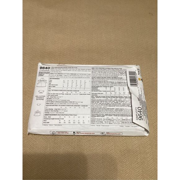 Vintage Sewing Pattern Simplicity Children 9640 - Picture 3 of 3